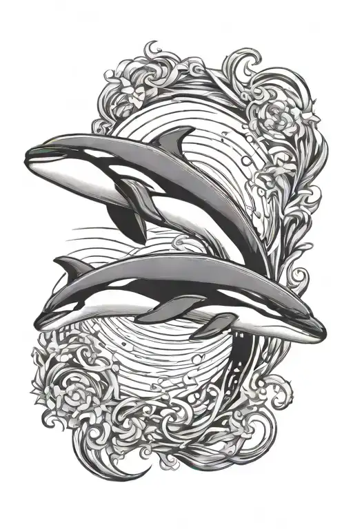 killer whale, orca whale tattoo design idea