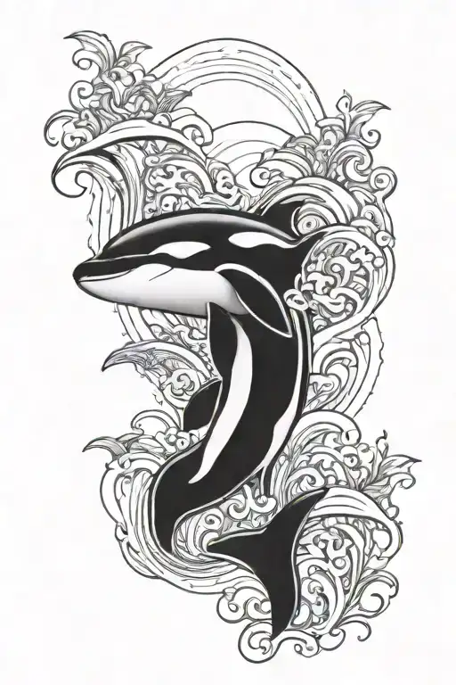 killer whale, orca whale tattoo design idea