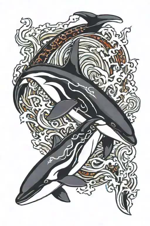 killer whale, orca tattoo design idea