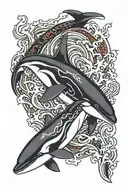 killer whale, orca tattoo design idea