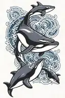 killer whale, orca tattoo design idea