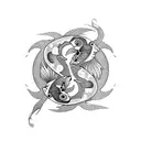 yin yang Koi Fish tattoo design idea