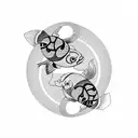 yin yang Koi Fish tattoo design idea