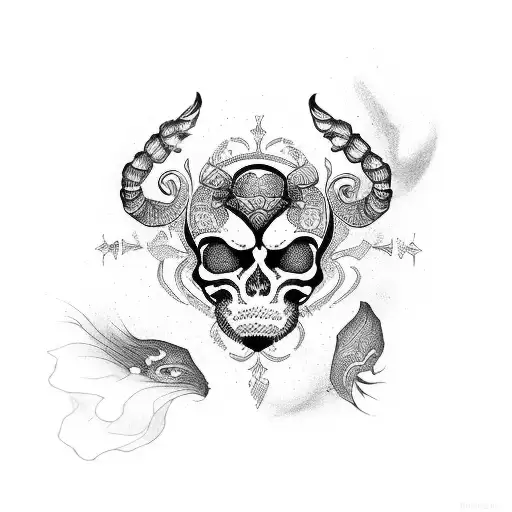 psicodelic scorpio tattoo design idea