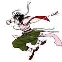 Phoenix to samurai warrior transition  tattoo design idea