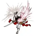 Phoenix to samurai warrior transition  tattoo design idea