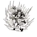 Phoenix to samurai warrior transition  tattoo design idea