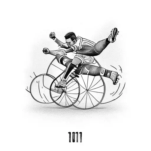 Neymar performing a bicycle kick tattoo design idea