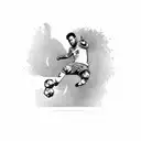 Neymar performing a bicycle kick tattoo design idea