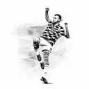 Neymar performing a bicycle kick tattoo design idea