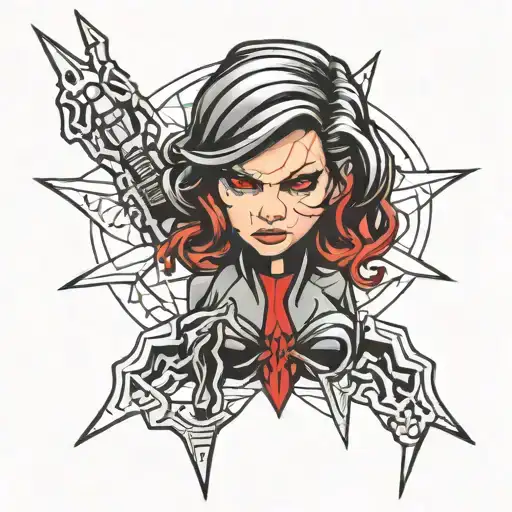black Widow tattoo design idea