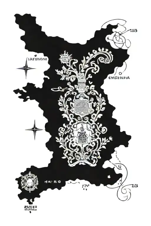 Map of Portugal and Angola tattoo design idea