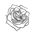 A simplistic design showcasing a single rose and a few elegantly placed leaves tattoo design idea