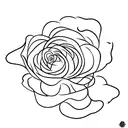 A simplistic design showcasing a single rose and a few elegantly placed leaves tattoo design idea