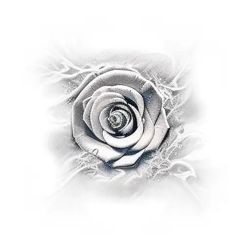 rising phoenix which holds red rose tattoo design idea