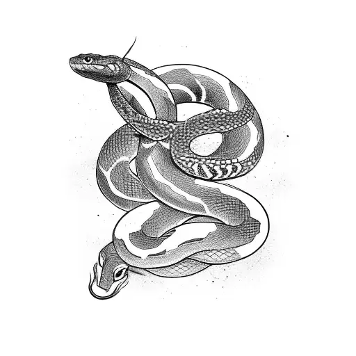 A fearless snake wrapped around a strong man's arm, representing the good and evil sides of his personality tattoo design idea
