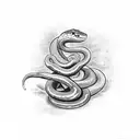 A fearless snake wrapped around a strong man's arm, representing the good and evil sides of his personality tattoo design idea