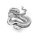 A fearless snake wrapped around a strong man's arm, representing the good and evil sides of his personality tattoo design idea