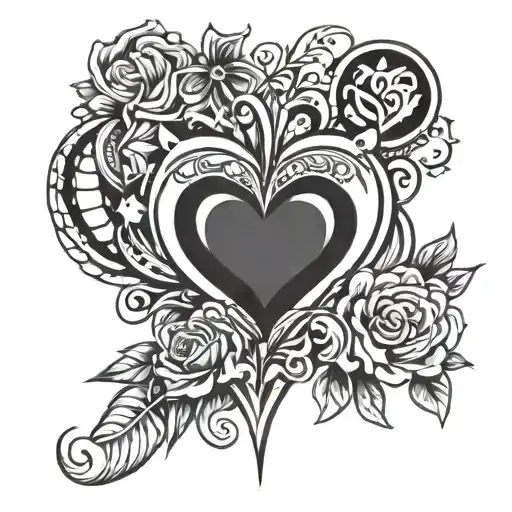 Wednesday 3 Heart tattoo design idea