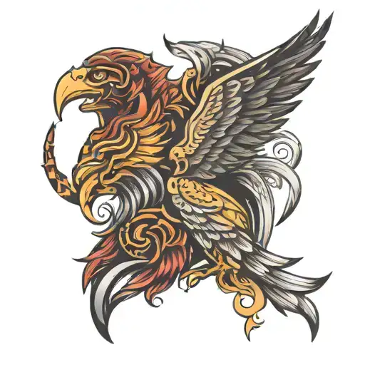 pheonix, eagle, lion, spartan helmet, gladiator tattoo design idea