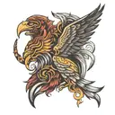 pheonix, eagle, lion, spartan helmet, gladiator tattoo design idea