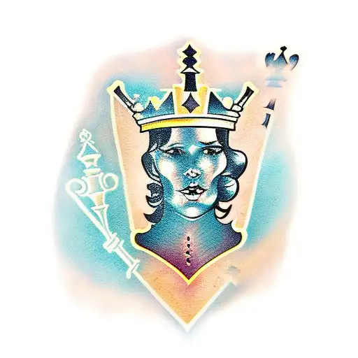 chess piece queen tattoo design idea