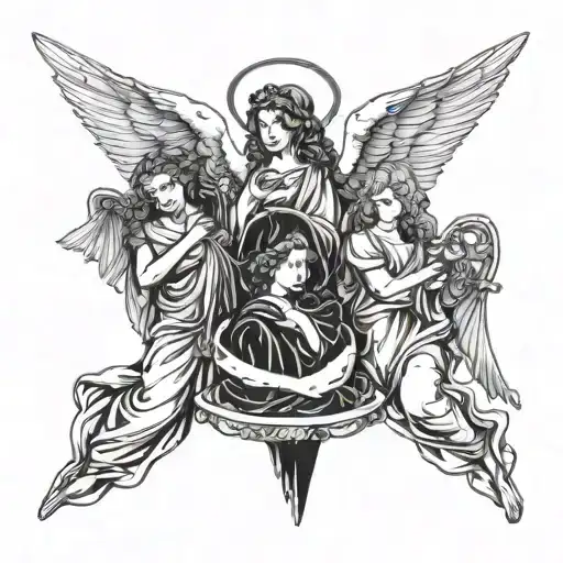 3 Angels tattoo design idea