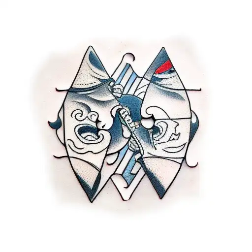 couple puzzle piece tattoo design idea
