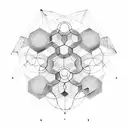 hexagon geometric lines art  tattoo design idea