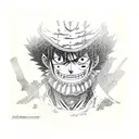 luffy gear 5 tattoo design idea