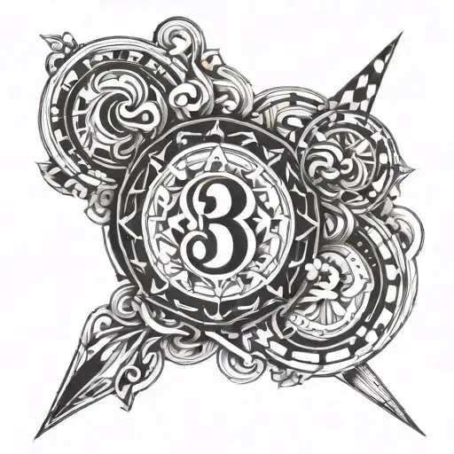 A tattoo design inspired by the number 369 with elements of Italy and spiritual motifs tattoo design idea
