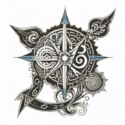 A tattoo design inspired by the number 369 with elements of Italy and spiritual motifs tattoo design idea