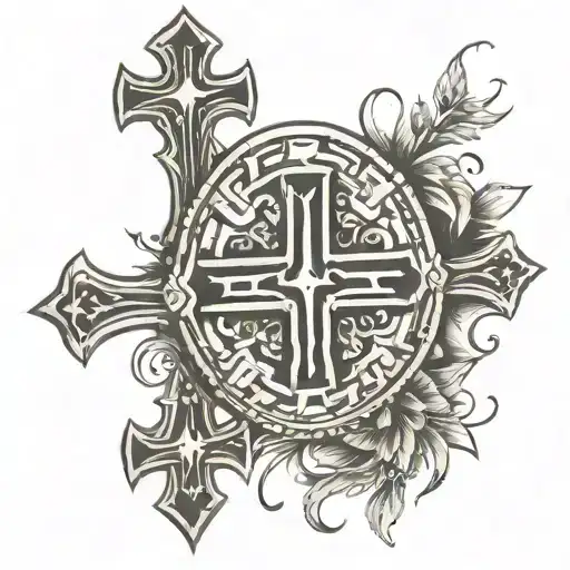 cross with roman numerals 10/16  tattoo design idea