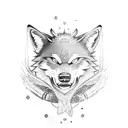samurai and wolf tattoo design idea