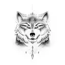 samurai and wolf tattoo design idea