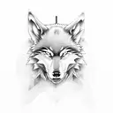 samurai and wolf tattoo design idea