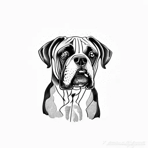 Dog boxer simple tattoo tattoo design idea