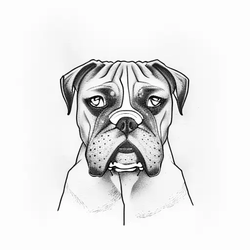 Dog boxer simple tattoo tattoo design idea