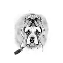 Dog boxer tattoo design idea