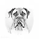 Dog boxer tattoo design idea
