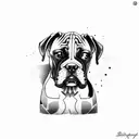 Dog boxer simple tattoo tattoo design idea