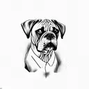 Dog boxer simple tattoo tattoo design idea