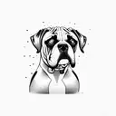 Dog boxer simple tattoo tattoo design idea