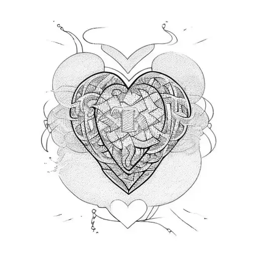 heart with T alphabet  tattoo design idea