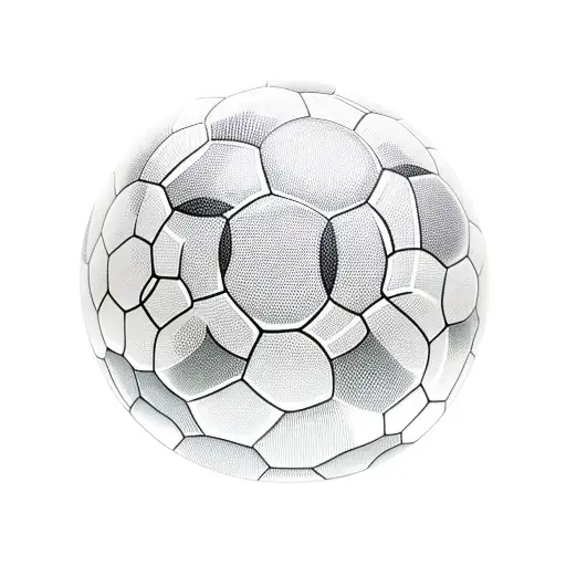 Soccer ball surrounded by gym equipment tattoo design idea