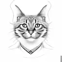 Black cat with karate kimono tattoo design idea