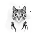 Black cat with karate kimono tattoo design idea