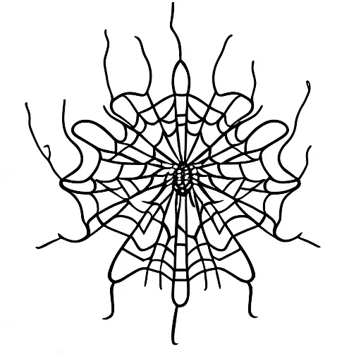 minimalistic pattern with spiderlily and lines tattoo design idea
