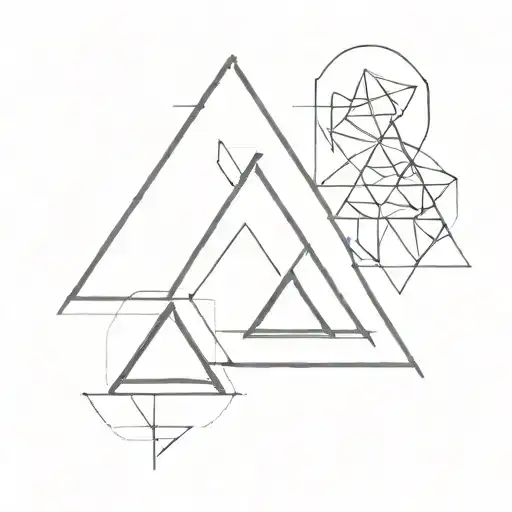 family of three triangles family unit tattoo design idea