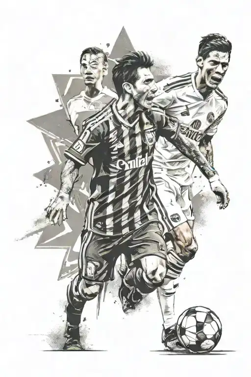 Lionel Messi and Cristiano Ronaldo together tattoo design idea
